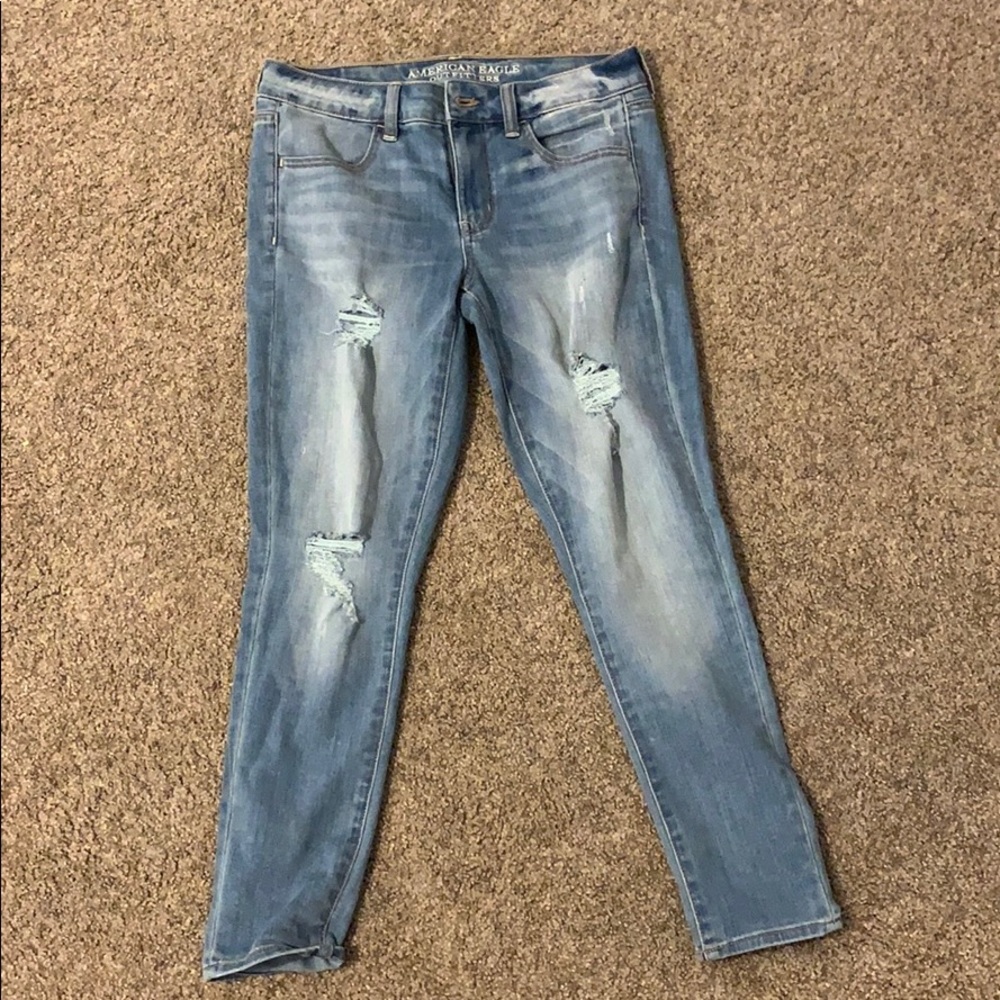 American eagle light wash jeans size 8
